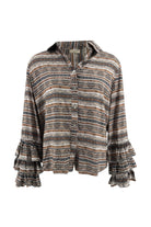 Isla Ibiza Bonita blouse Frontera with terra and black bohemian print