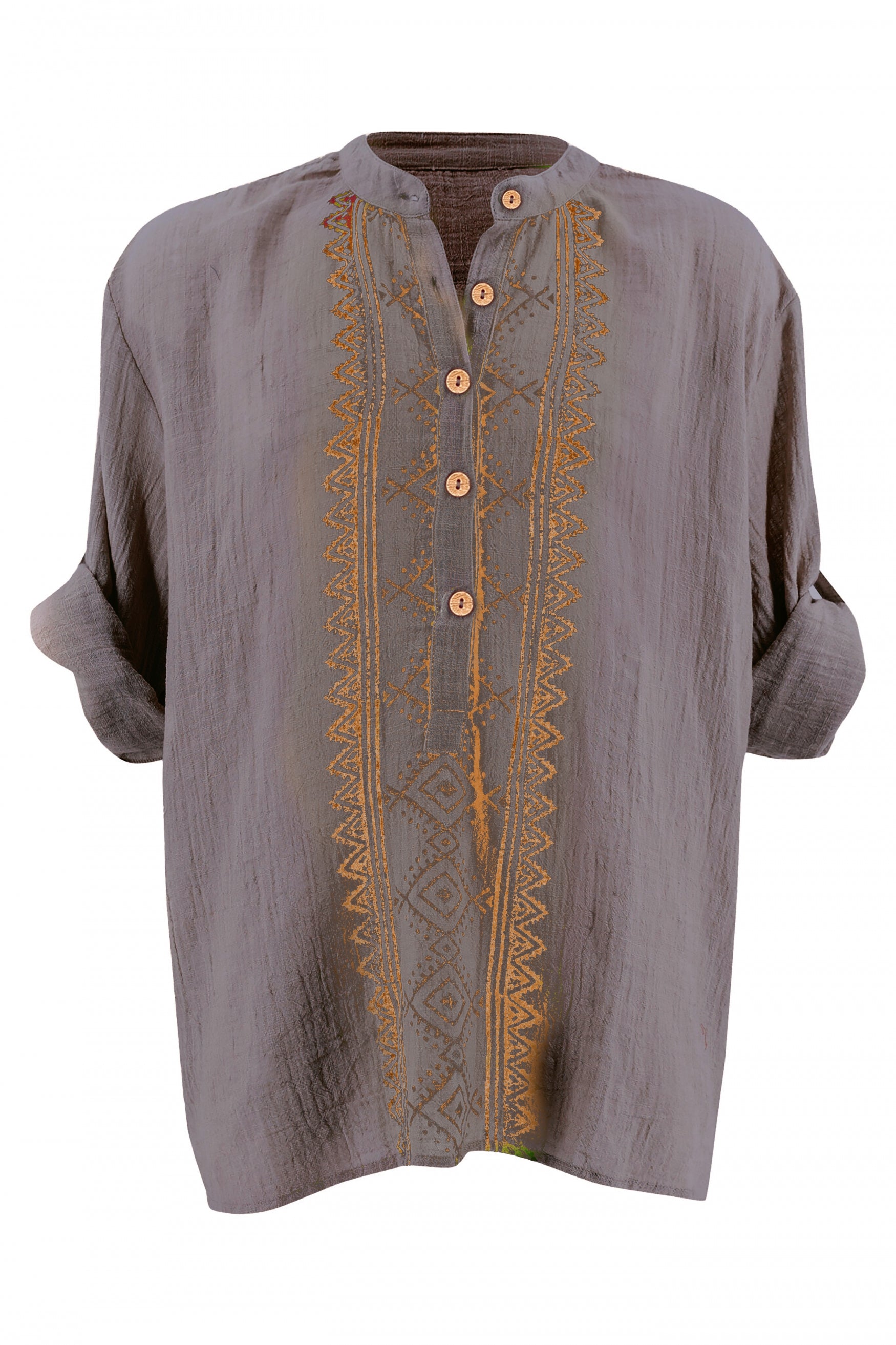 Bohemian blouse in anthracite van ibzmode, Brands of Ibiza