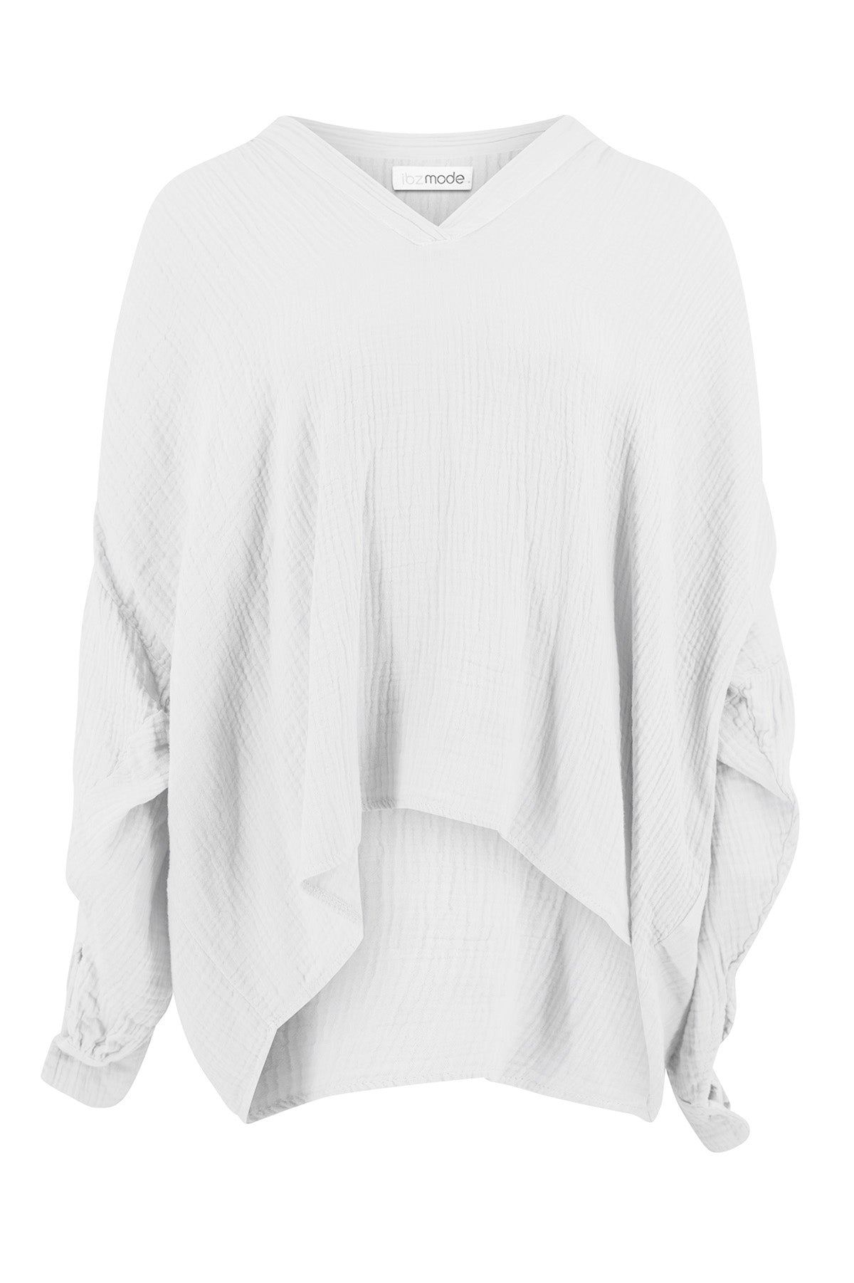 Bohemian blouse in white van ibzmode, Brands of Ibiza