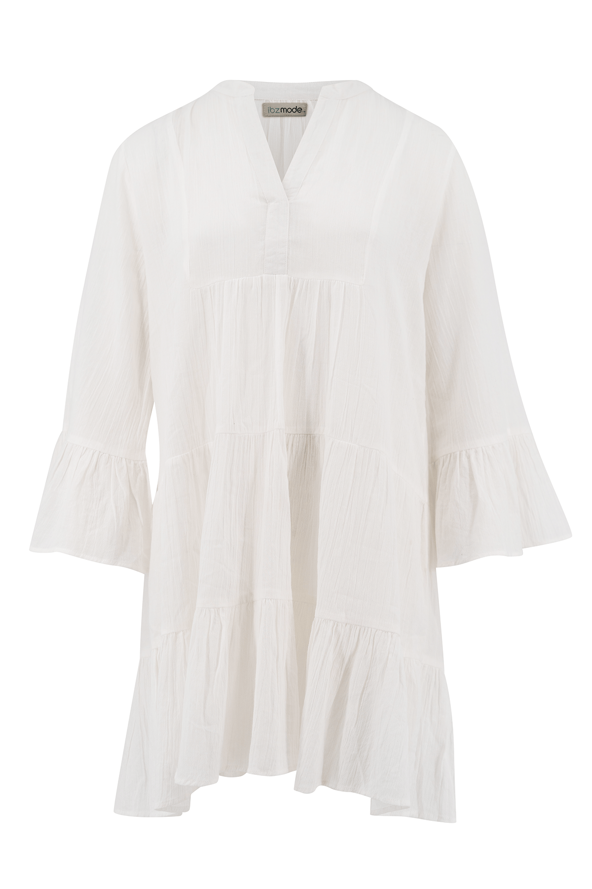 Bohemian jurk in white van ibzmode, Brands of Ibiza