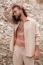 Bohemian blouse in sand van ibzmode, Brands of Ibiza