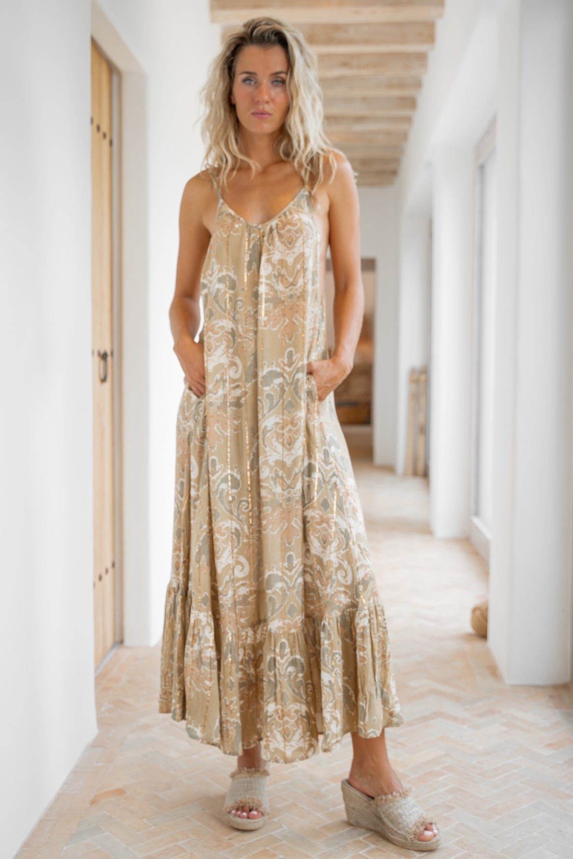 Bohemian jurk in khaki van ibzmode, Brands of Ibiza