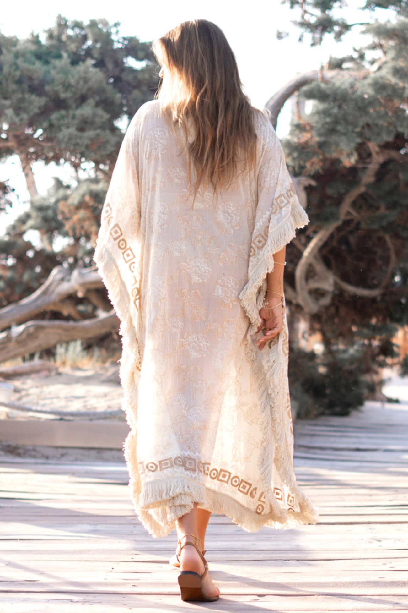 Ibzmode Long Kaftan Vayla Lumira Ivory luxury bohemian beachwear