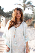 Ibzmode Long Kaftan Vayla Lumira Baby Blue luxury beach kaftan