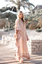 Ibzmode Long Kaftan Vayla Lumira Old Pink luxury beach kaftan