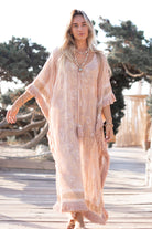 Ibzmode Long Kaftan Vayla Lumira Old Pink luxury beach kaftan