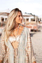 Ibzmode Short Kimono Flora Miranza Mint beach kimono