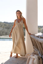 Ibizamode beige cotton resort dress from Timeless Resort