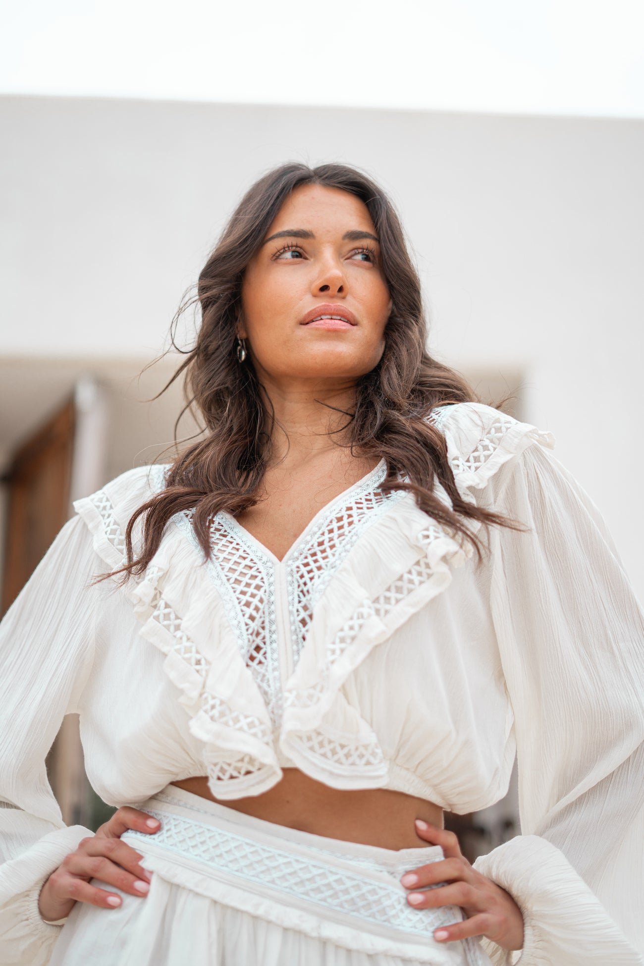 Bohemian top in ivory van ibzmode, Brands of Ibiza