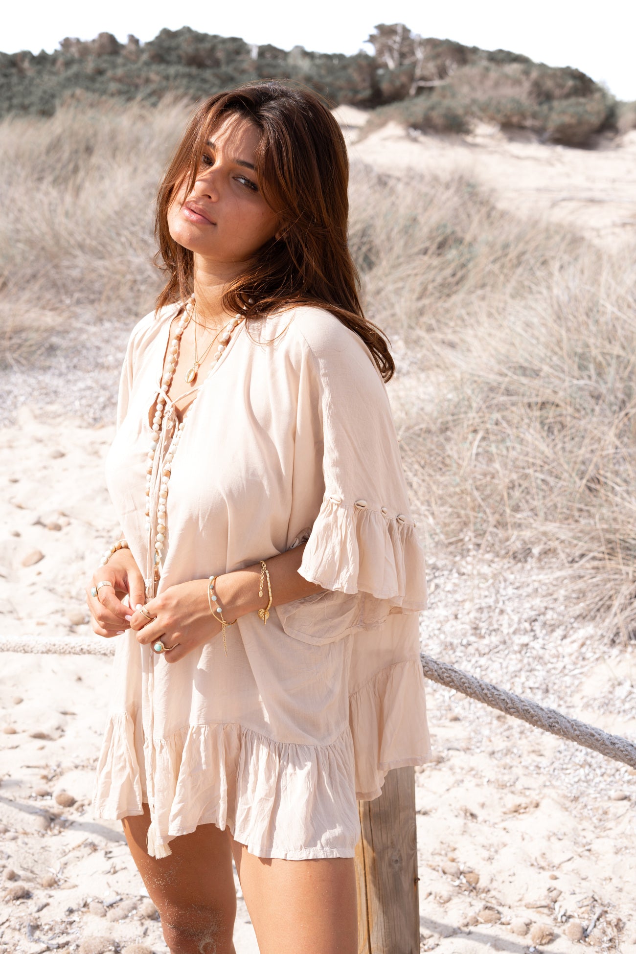 Ibizamode Tunic Liv Ivory with airy summer fit and relaxed beachwear look