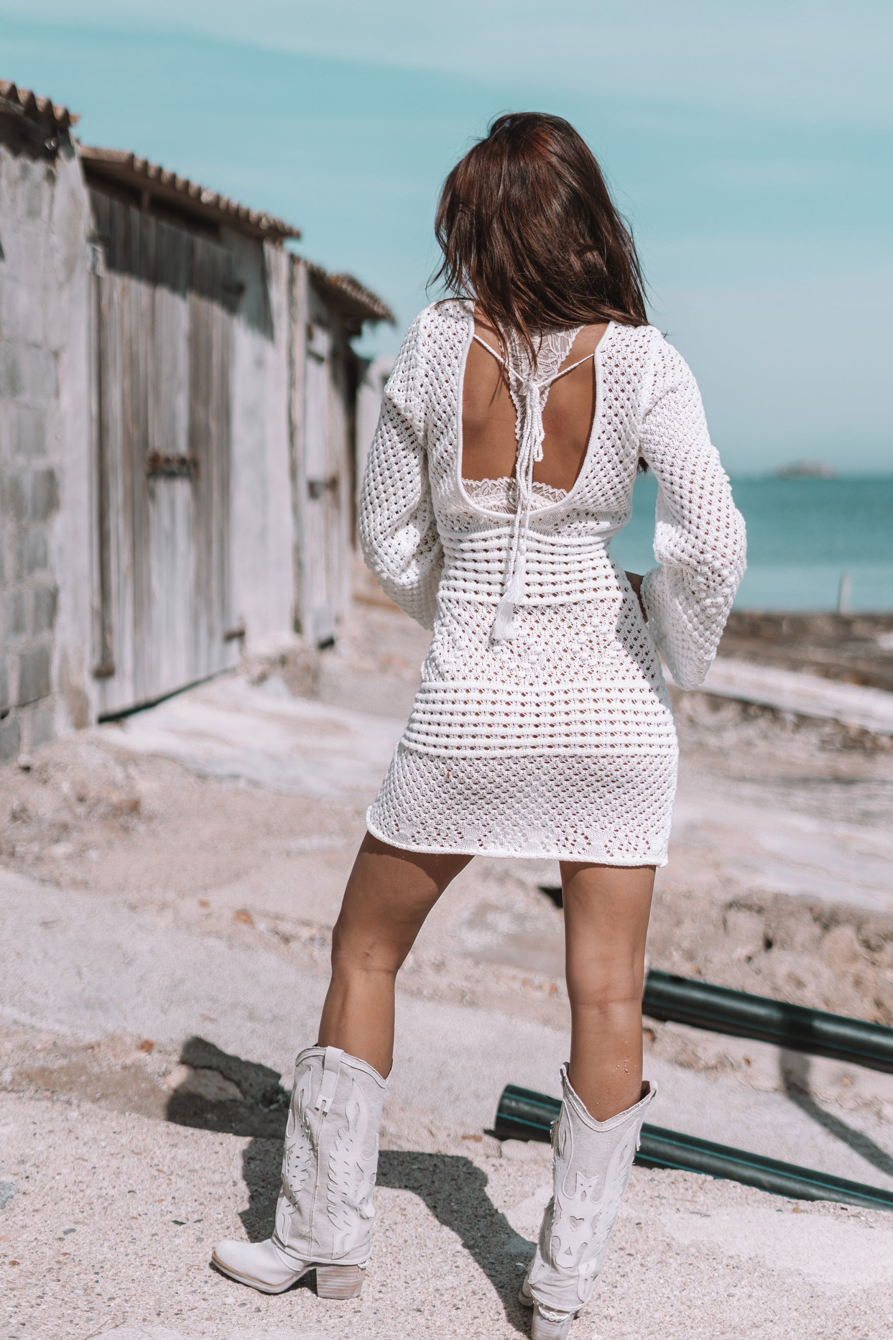 Bohemian jurk in off white van MOOST Wanted, Brands of Ibiza