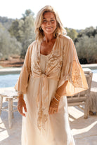 Ibizamode Wrap Top Marcia Isalea Old Pink floral wrap blouse