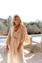 Ibizamode Wrap Top Marcia Isalea Old Pink floral wrap blouse