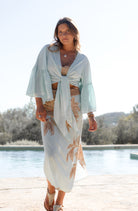 Ibizamode Skirt Varlota Isalea Mint floral midi skirt