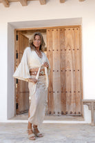 Ibizamode Wrap Top Marcia Ivory plain wrap blouse