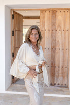 Ibizamode Wrap Top Marcia Ivory plain wrap blouse