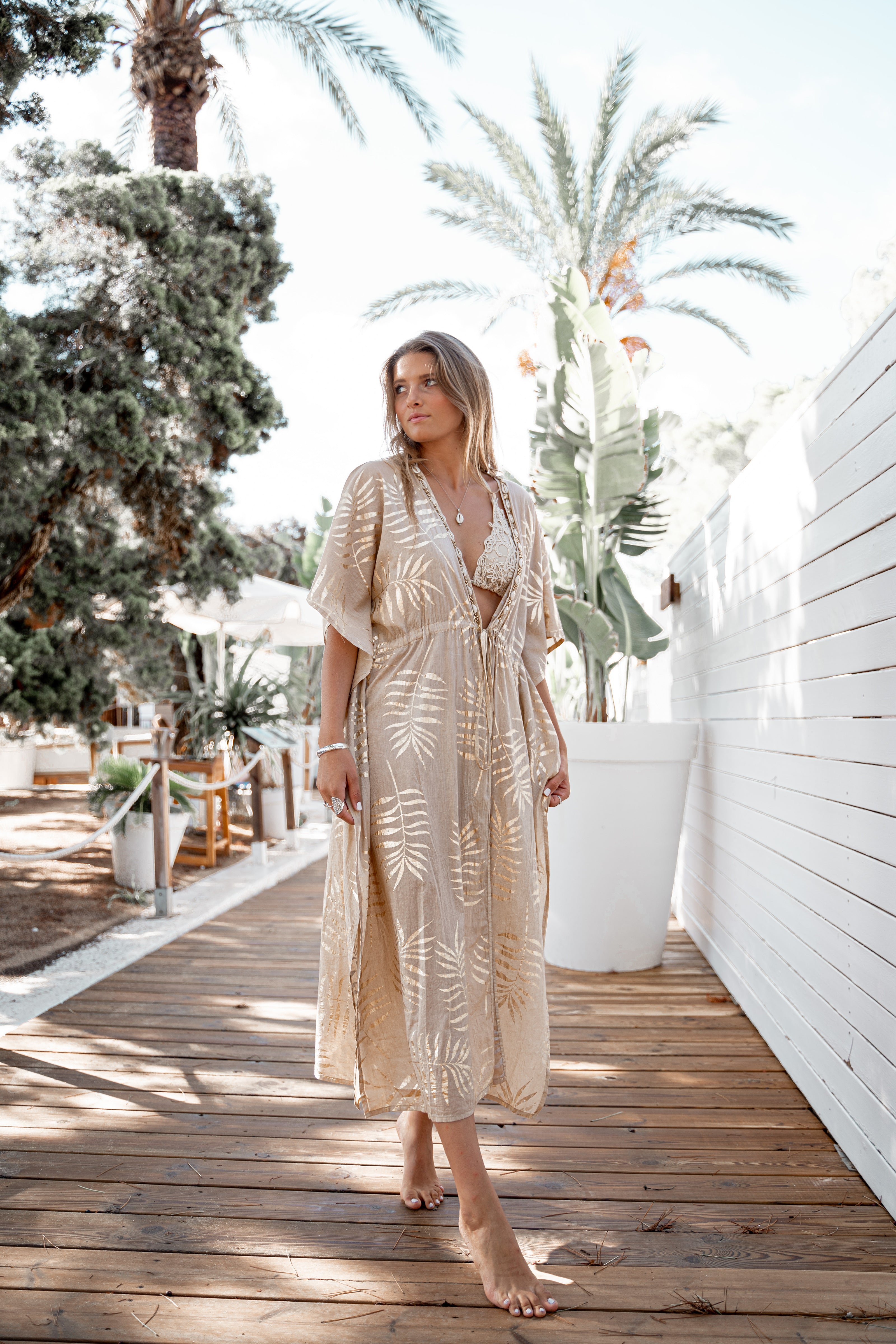 Bohemian kimono in sand van ibzmode, Brands of Ibiza