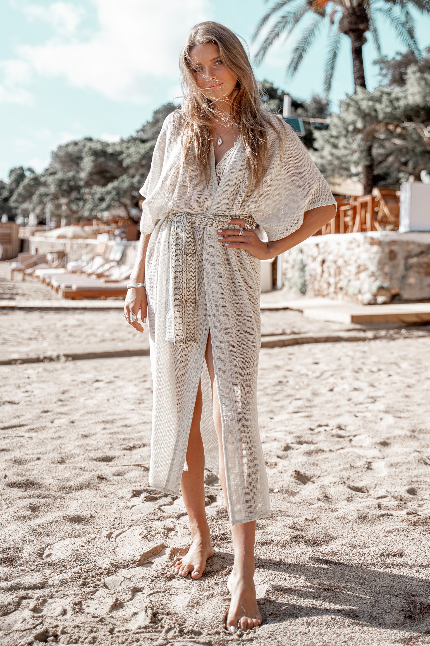 Bohemian kimono in ivory van ibzmode, Brands of Ibiza