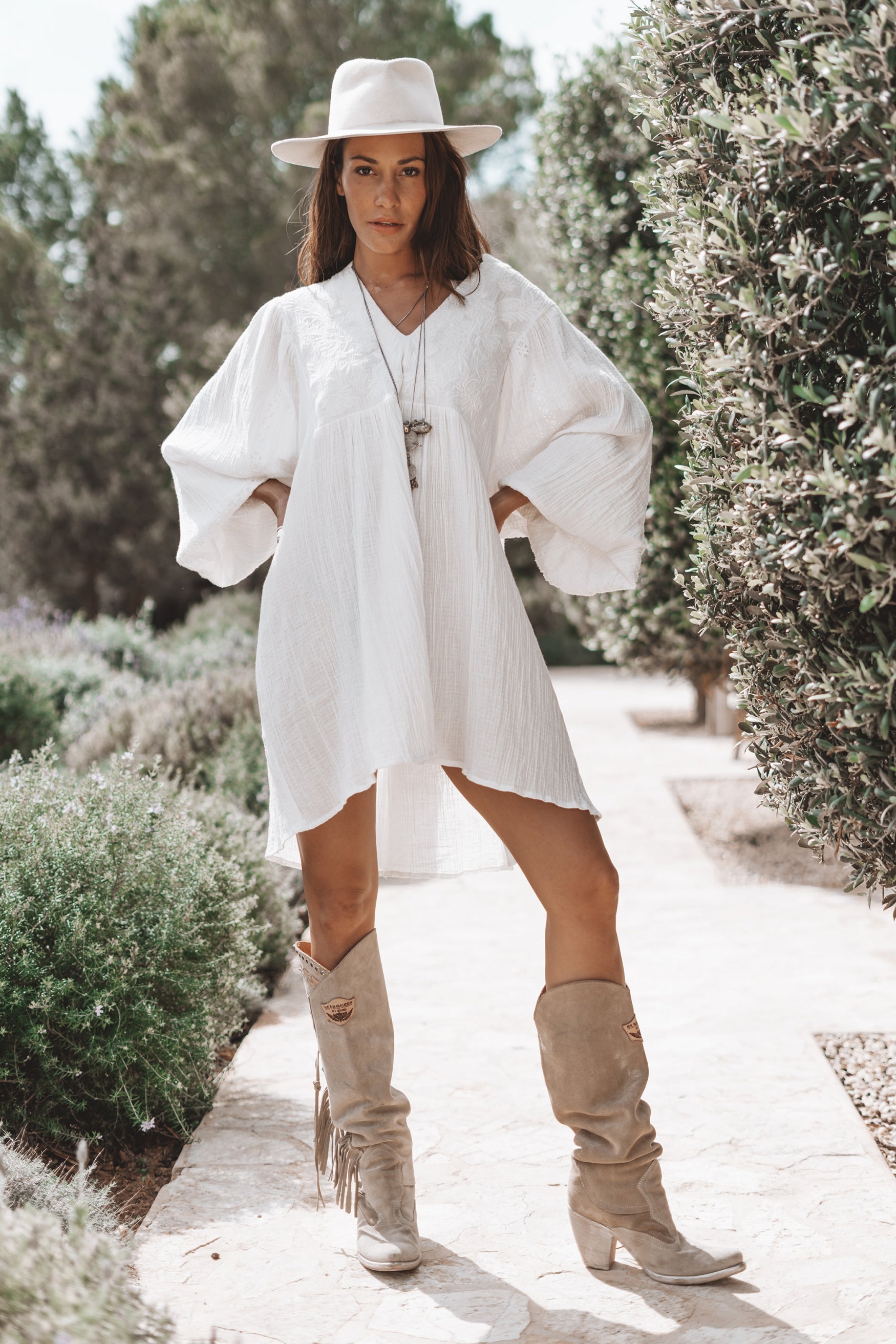 Isabel Tunic Dress Off White - Off White / XS