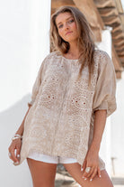 Vêtement bohème couleur sable de la marque ibzmode, Brands of Ibiza
