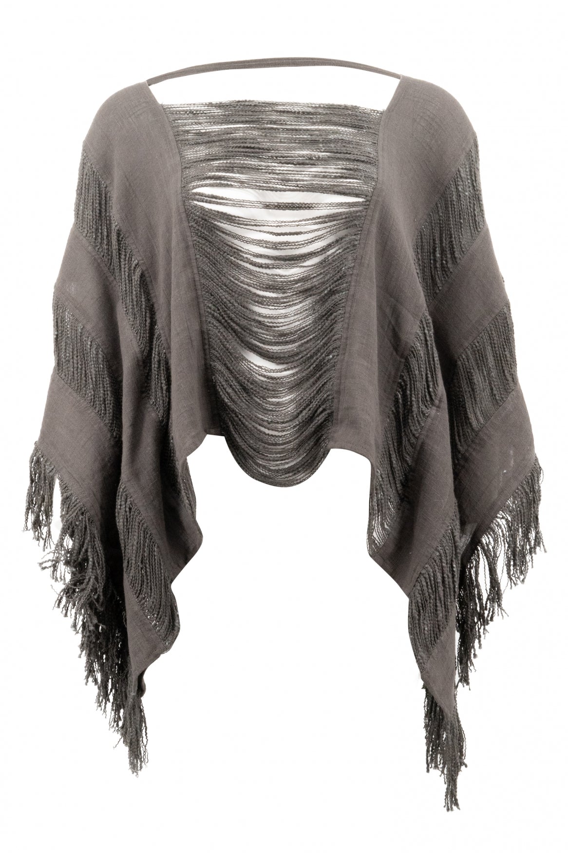 Bohemian top in dark antraciet van ibzmode, Brands of Ibiza