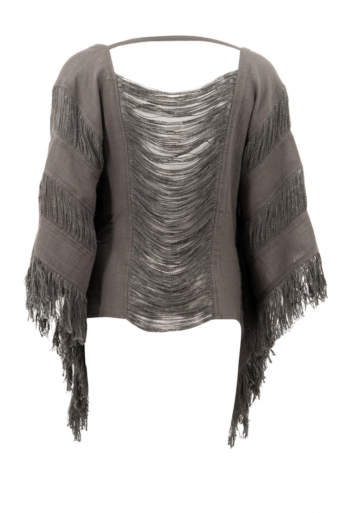 Bohemian top in dark antraciet van ibzmode, Brands of Ibiza