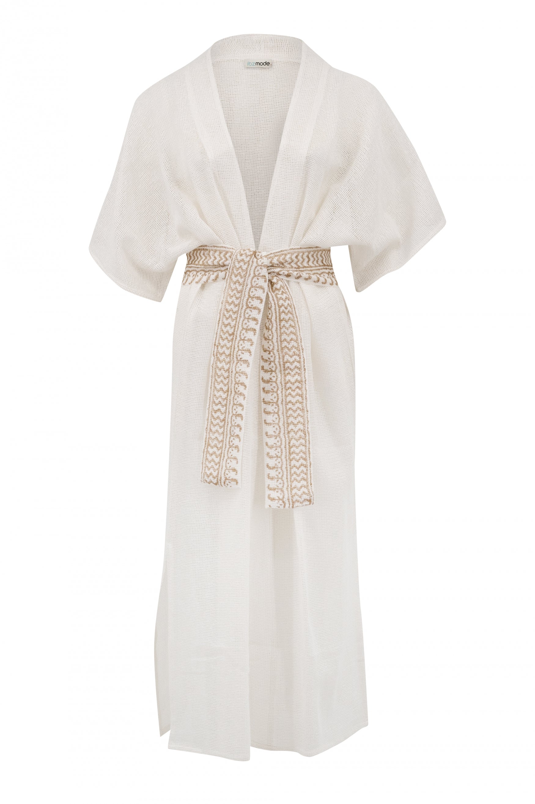 Bohemian kimono in white van ibzmode, Brands of Ibiza