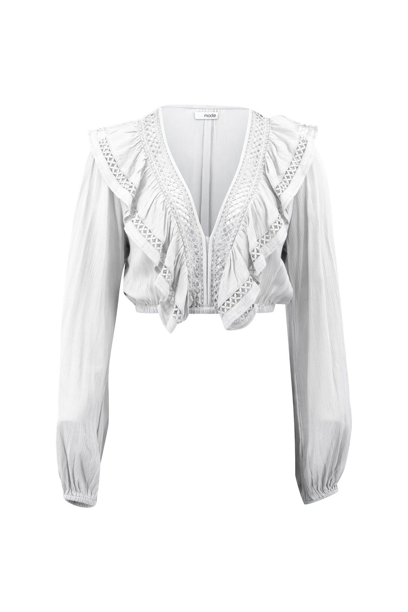 Bohemian top in ivory van ibzmode, Brands of Ibiza