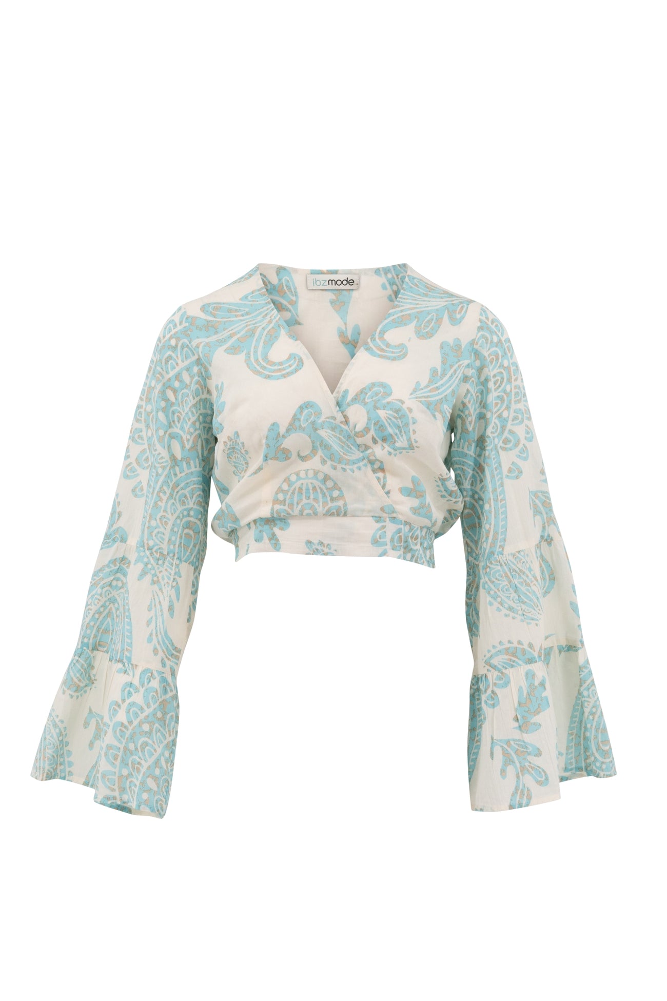 Bohemian top in aqua van ibzmode, Brands of Ibiza