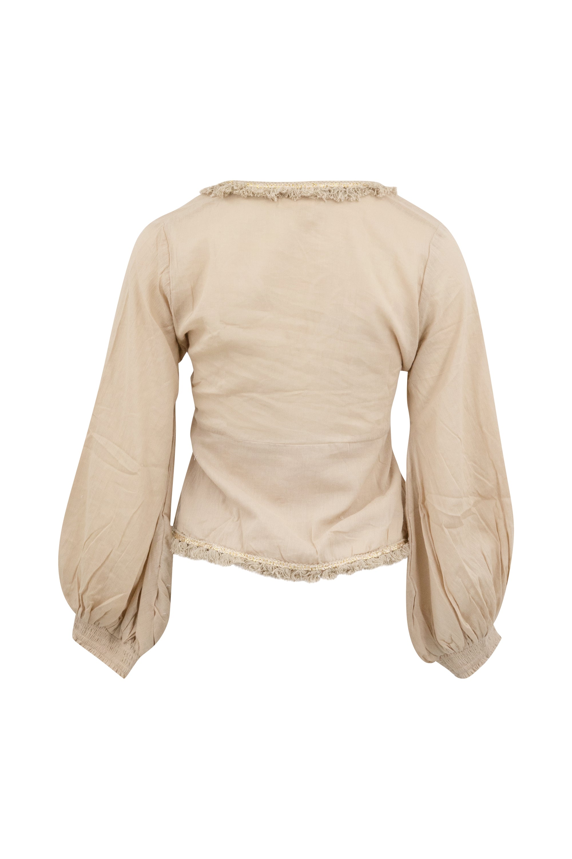 Bohemian blouse in sand van ibzmode, Brands of Ibiza