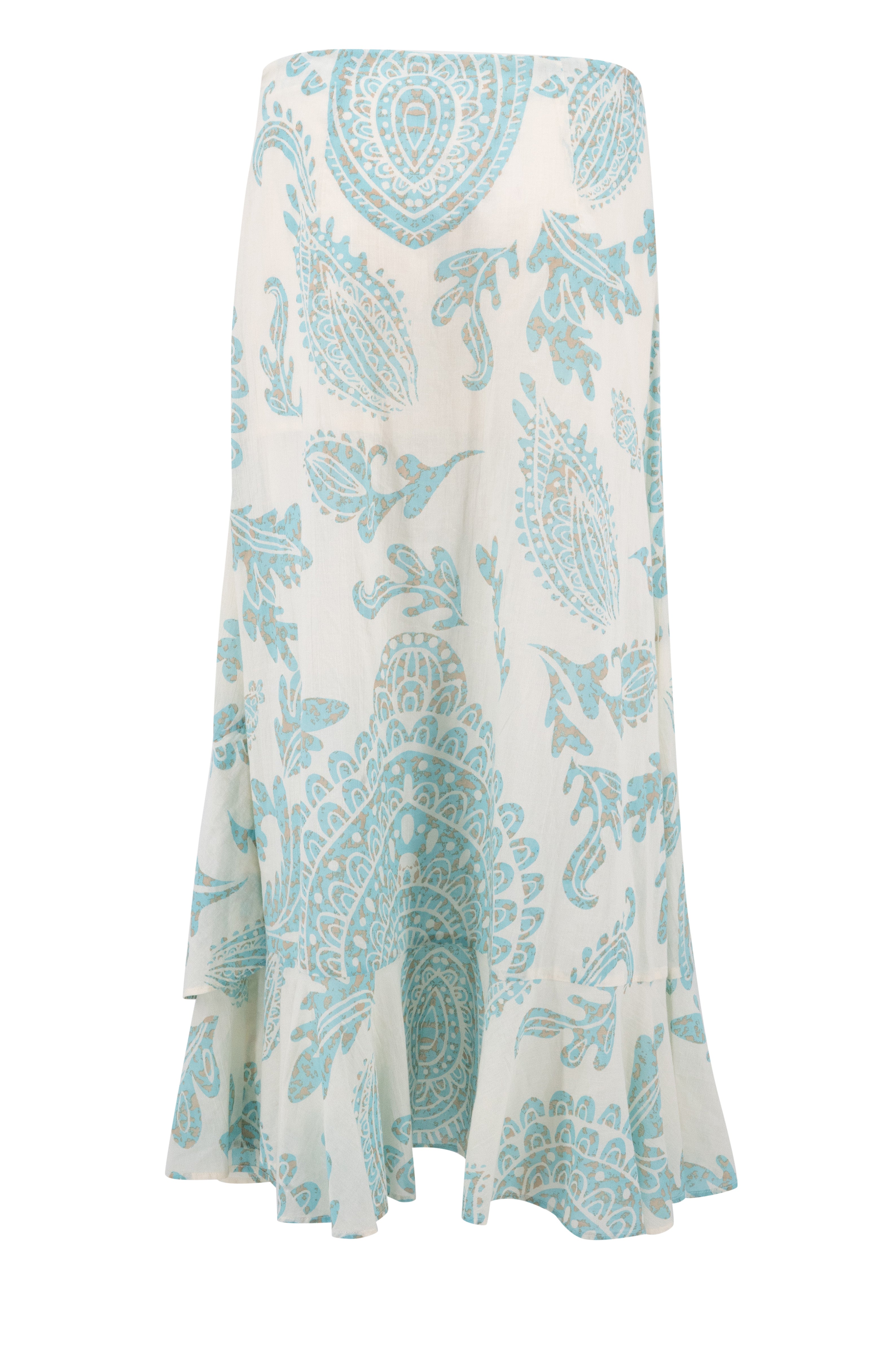 Bohemian rok in aqua van ibzmode, Brands of Ibiza