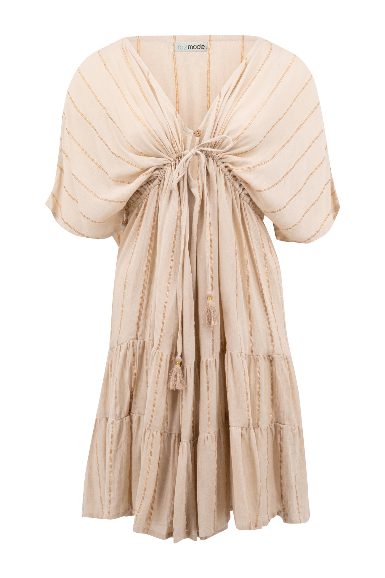 Bohemian dress in sand by ibzmode, Brands of Ibiza
