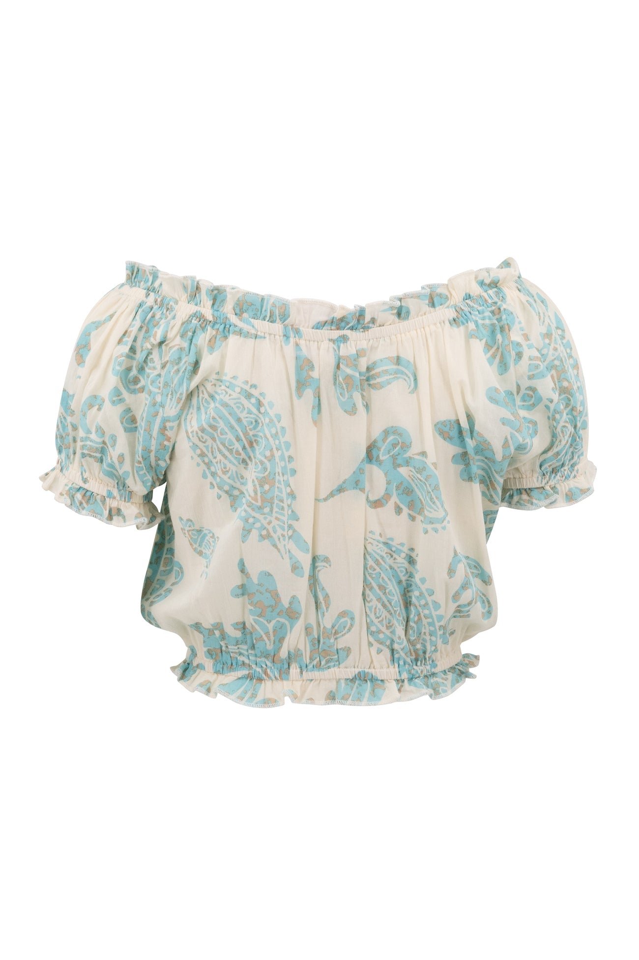 Bohemian top in aqua van ibzmode, Brands of Ibiza