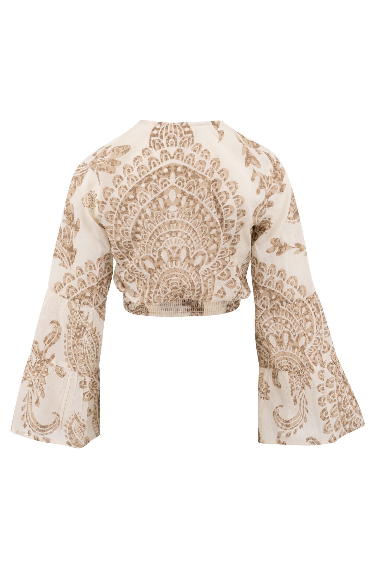 Bohemian top in taupe van ibzmode, Brands of Ibiza