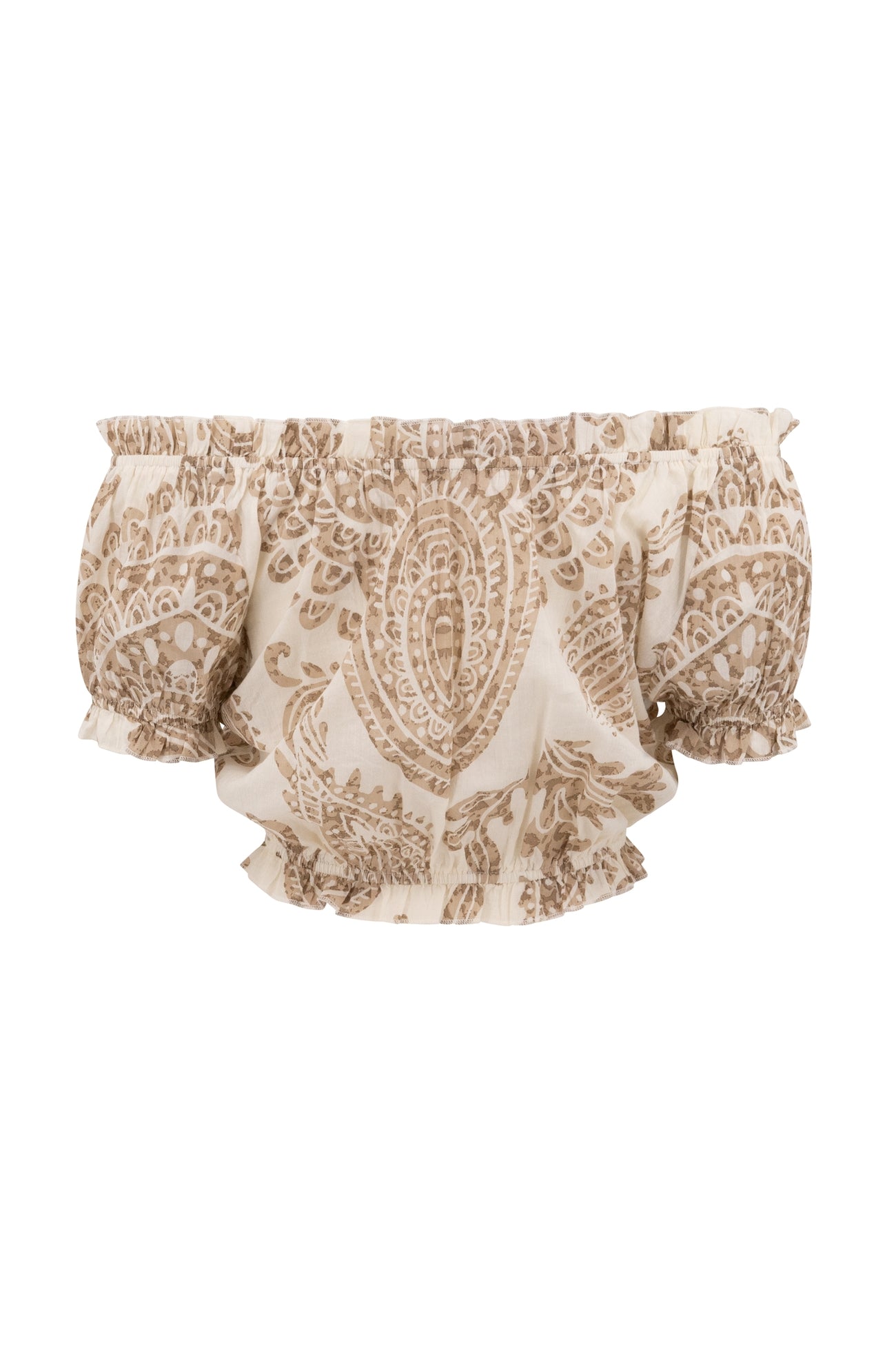 Bohemian top in taupe van ibzmode, Brands of Ibiza