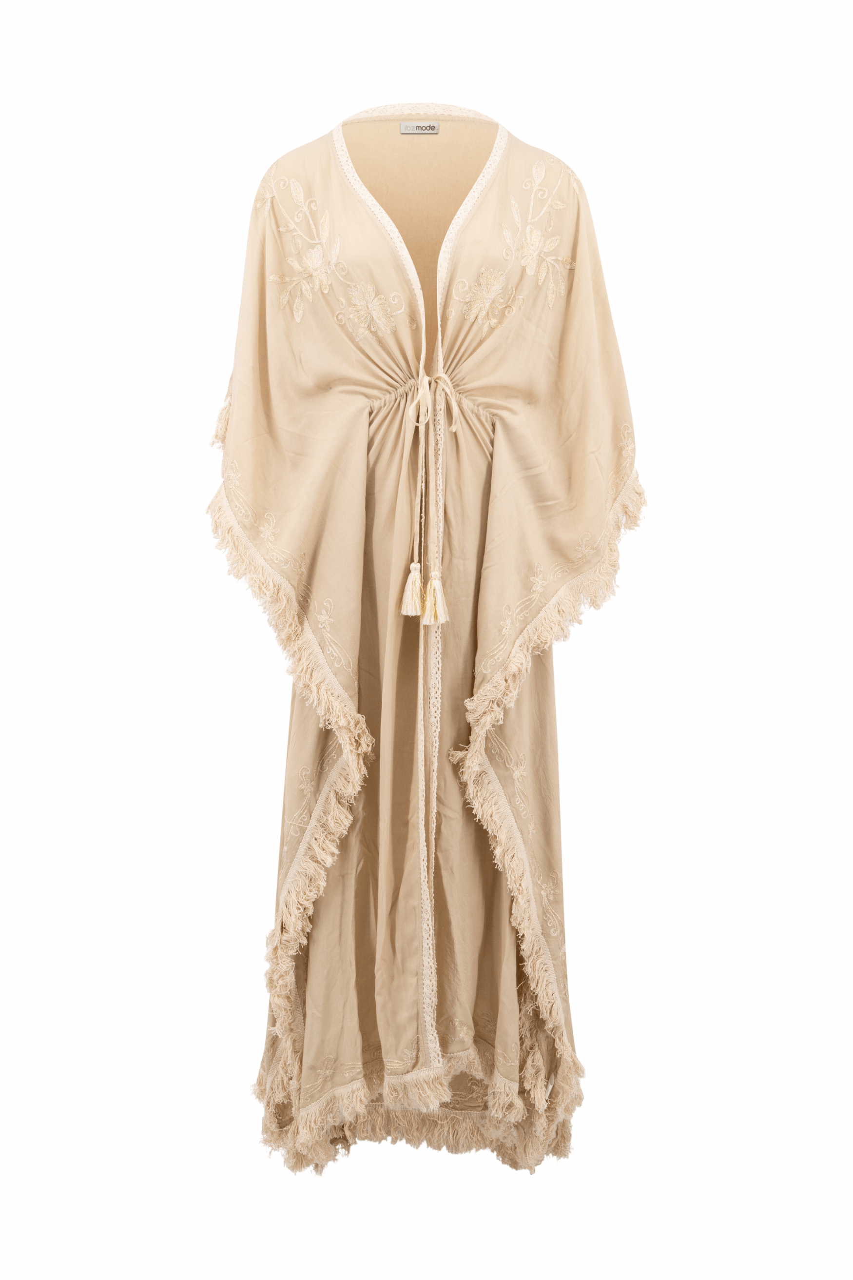 Bohemian kimono in sand van ibzmode, Brands of Ibiza