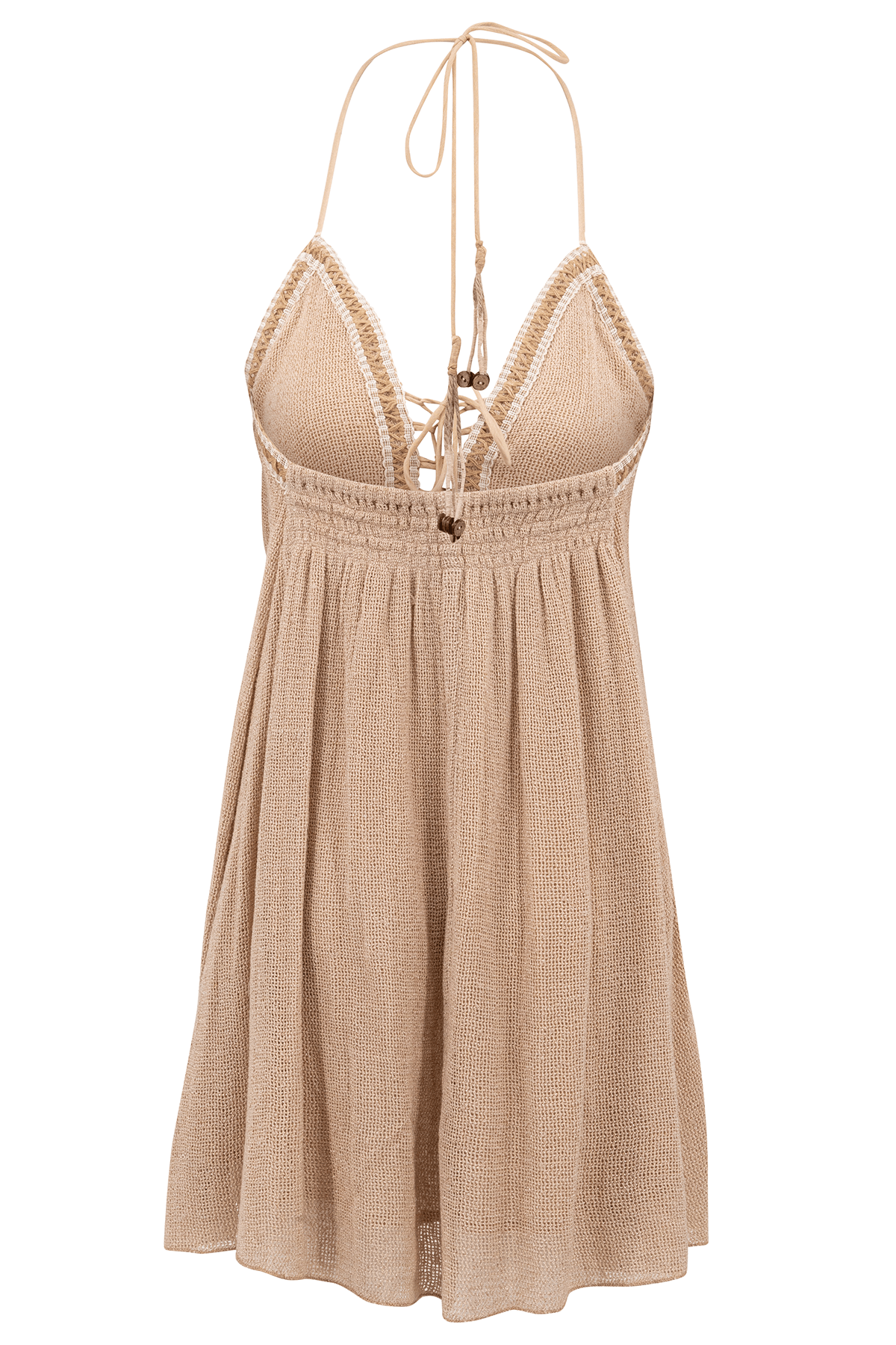 Bohemian jurk in sand van ibzmode, Brands of Ibiza