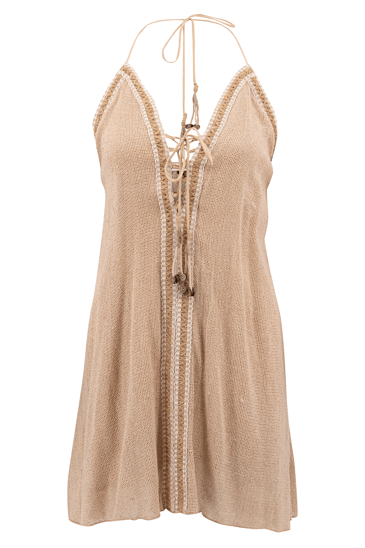 Bohemian jurk in sand van ibzmode, Brands of Ibiza