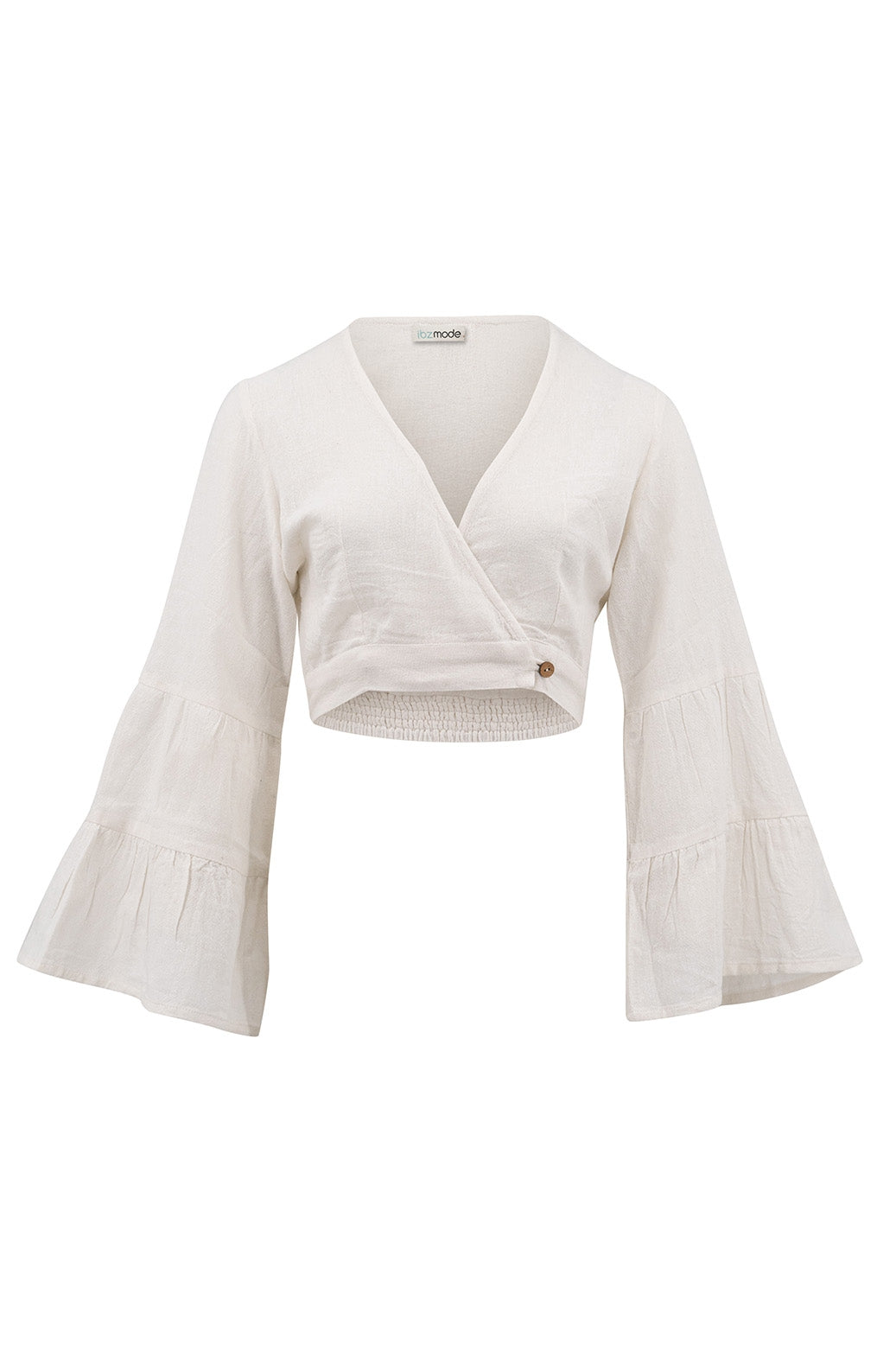 Bohemian top in white van ibzmode, Brands of Ibiza