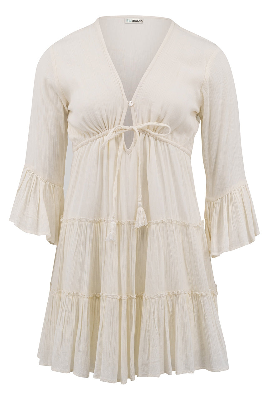 Bohemian jurk in ivory van ibzmode, Brands of Ibiza