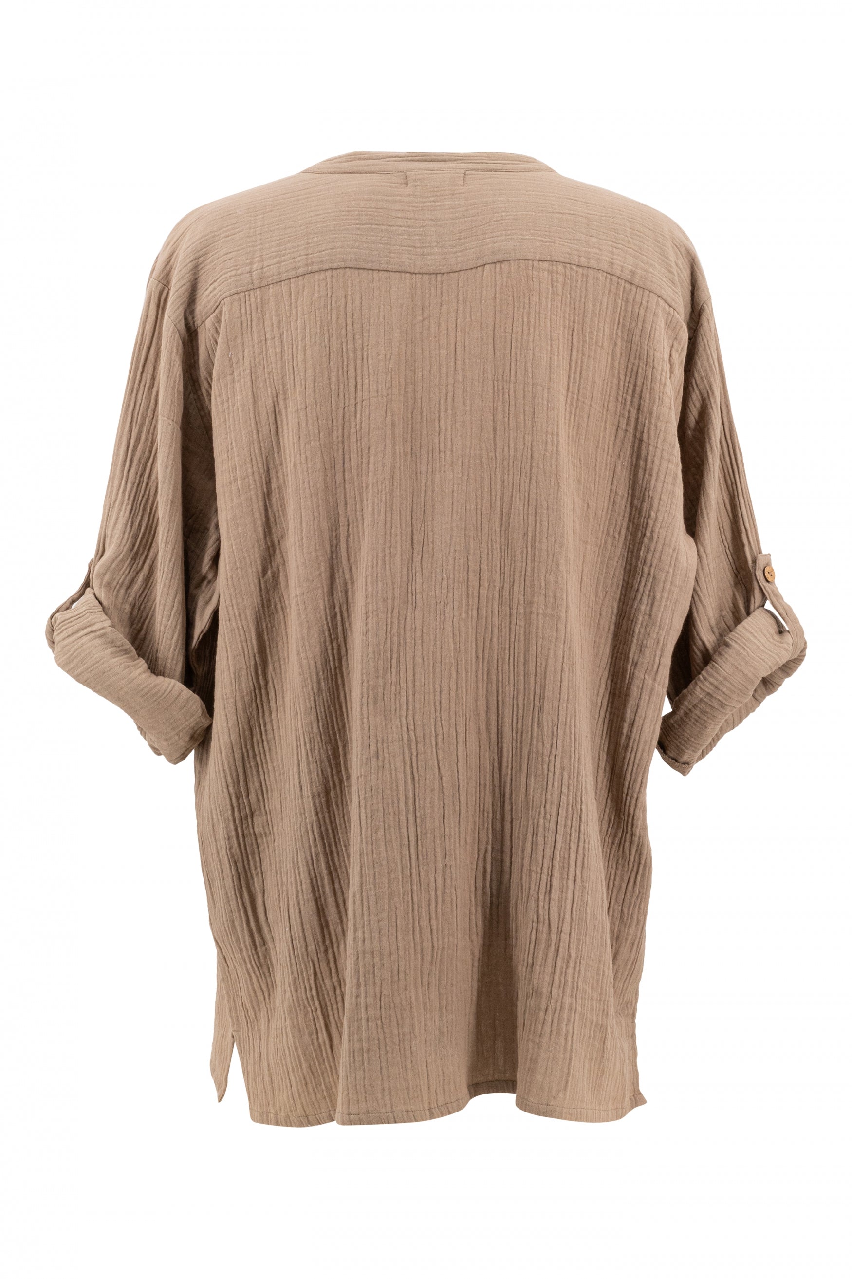 Bohemian blouse in taupe van ibzmode, Brands of Ibiza