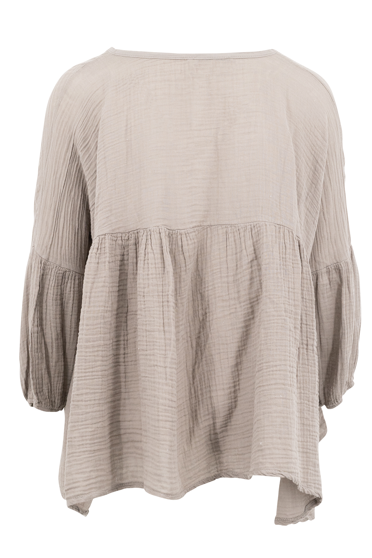 Bohemian blouse in taupe van ibzmode, Brands of Ibiza