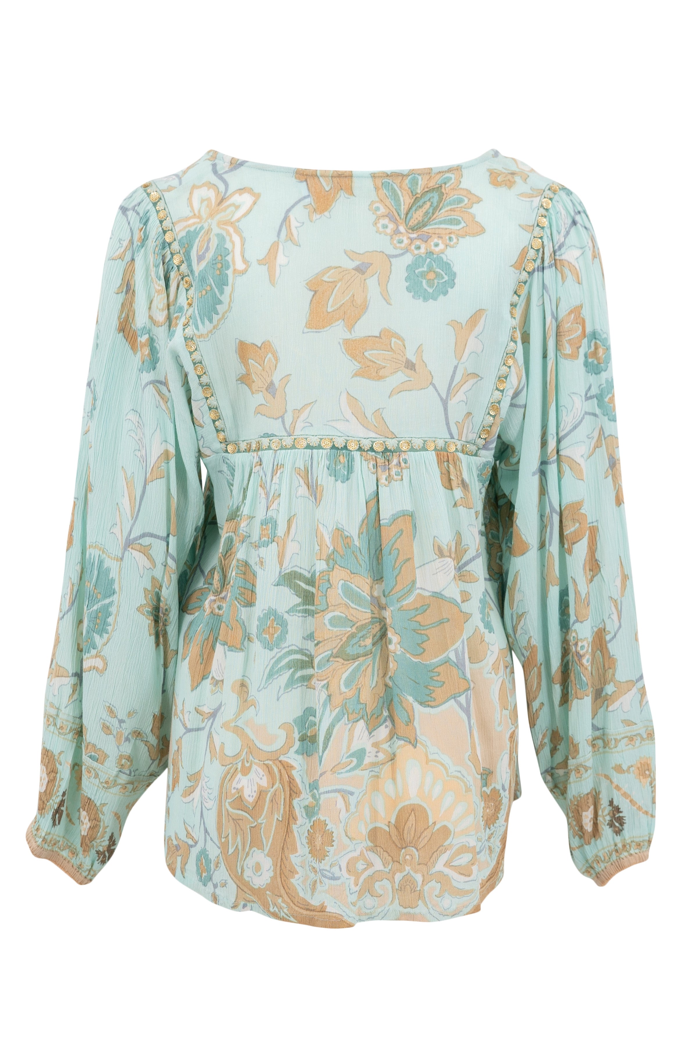 Bohemian blouse in aqua van ibzmode, Brands of Ibiza