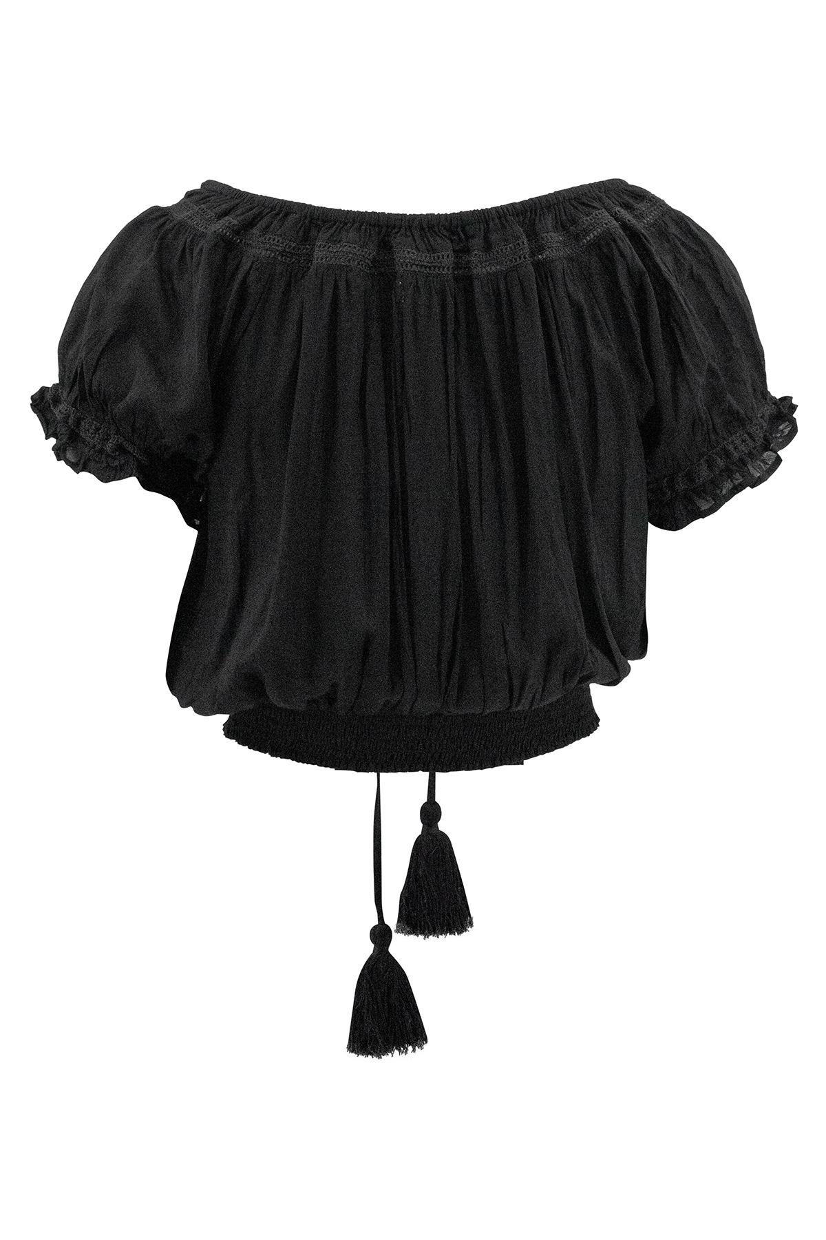 Bohemian top in black van ibzmode, Brands of Ibiza