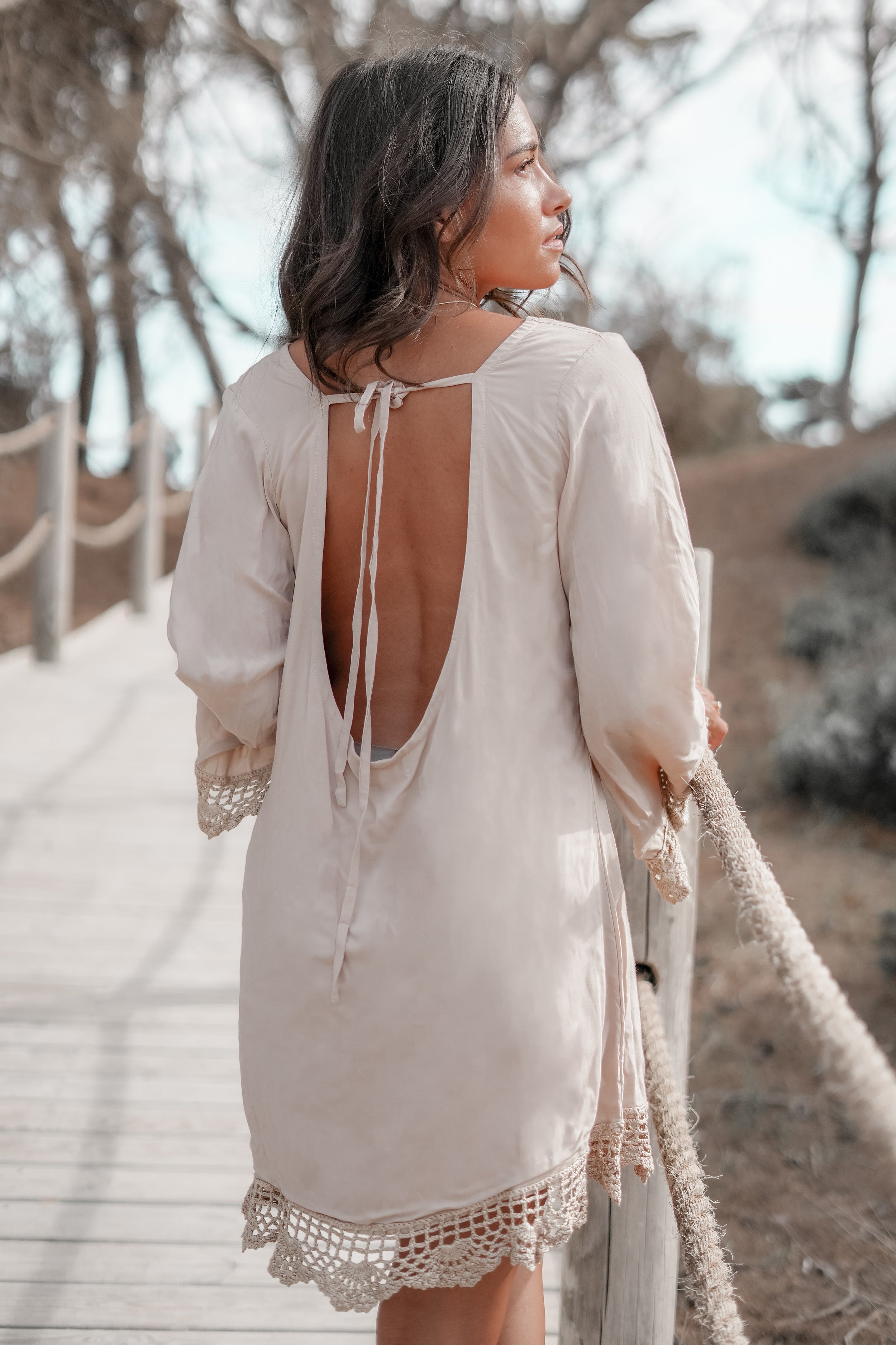 Bohemian jurk in ivory van ibzmode, Brands of Ibiza