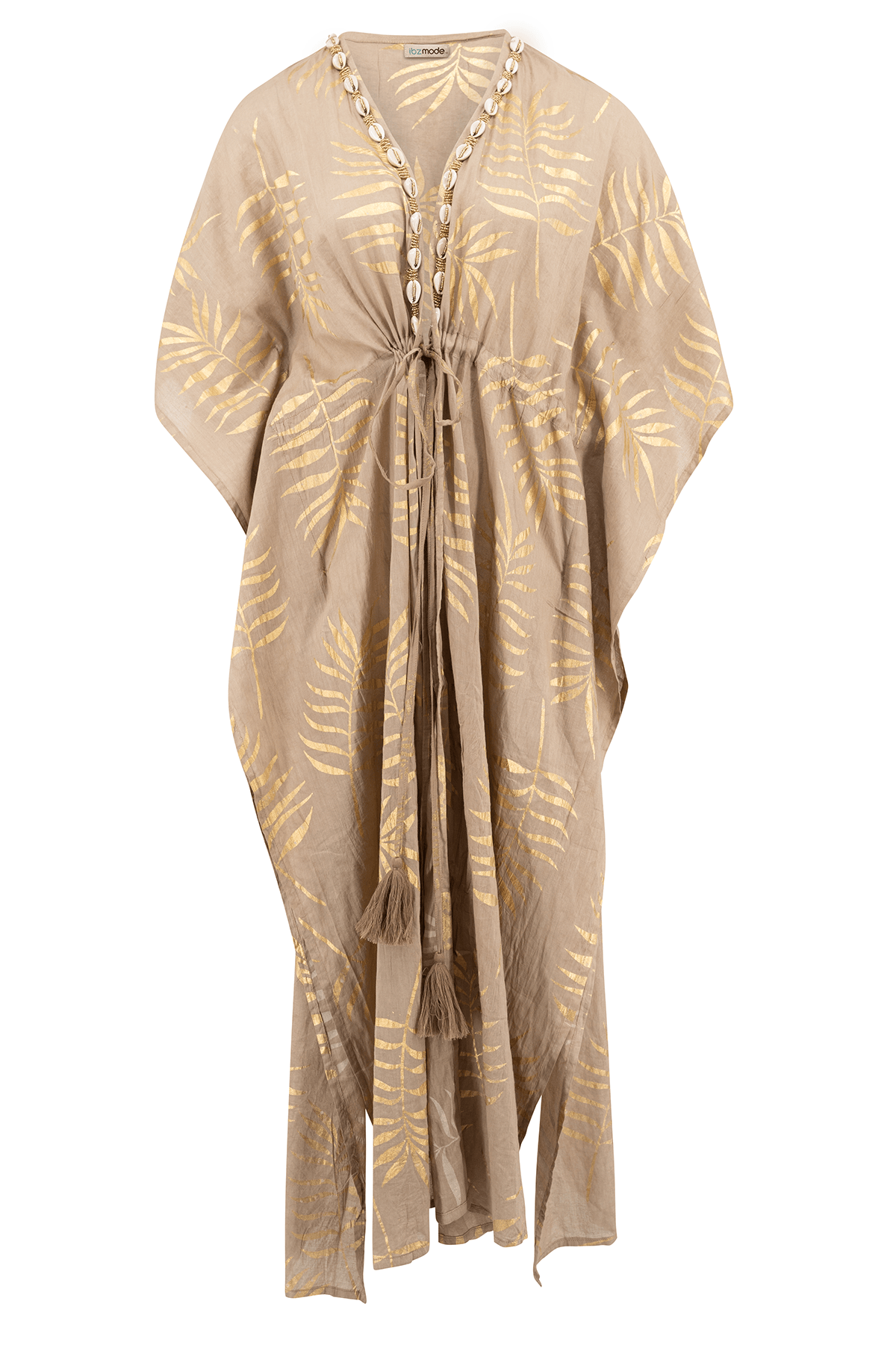 Bohemian kimono in taupe van ibzmode, Brands of Ibiza