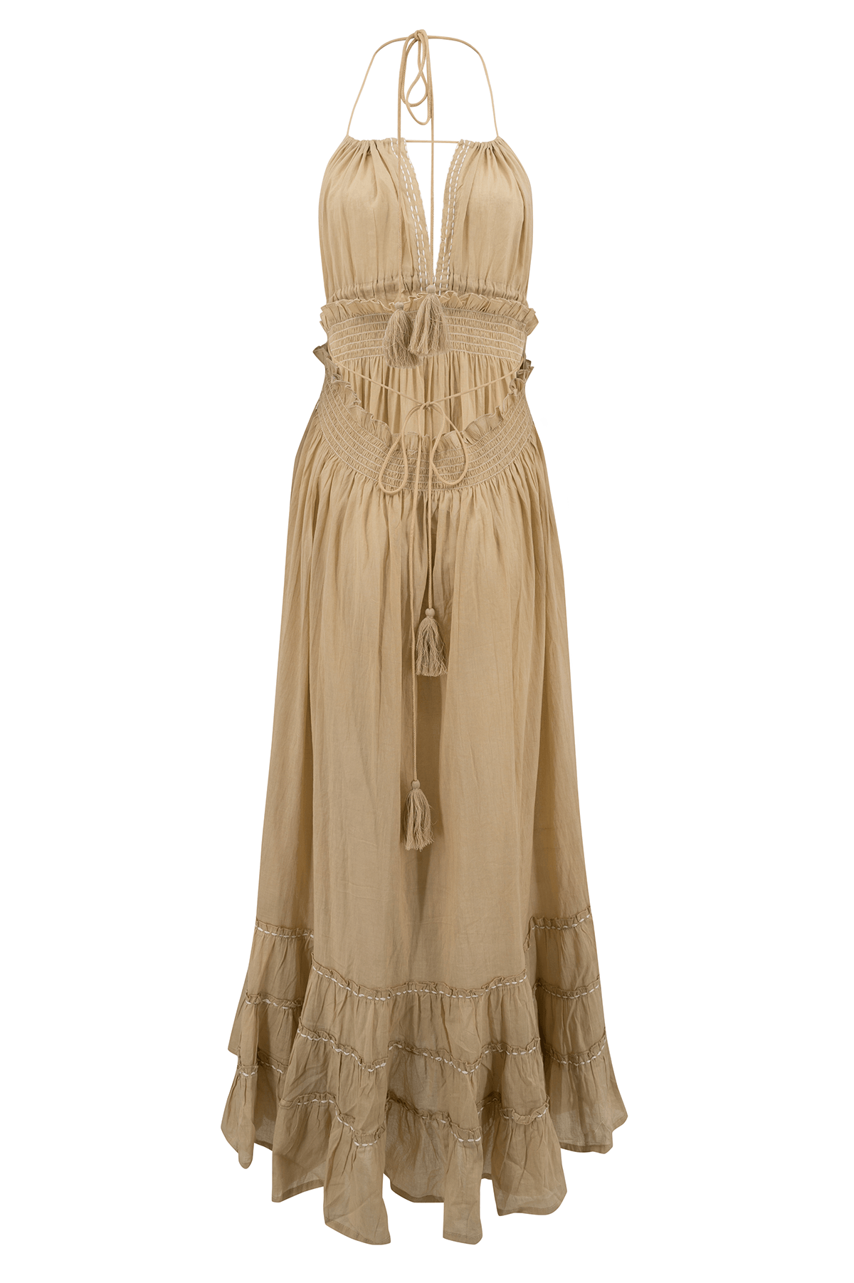 Bohemian jurk in sand van ibzmode, Brands of Ibiza