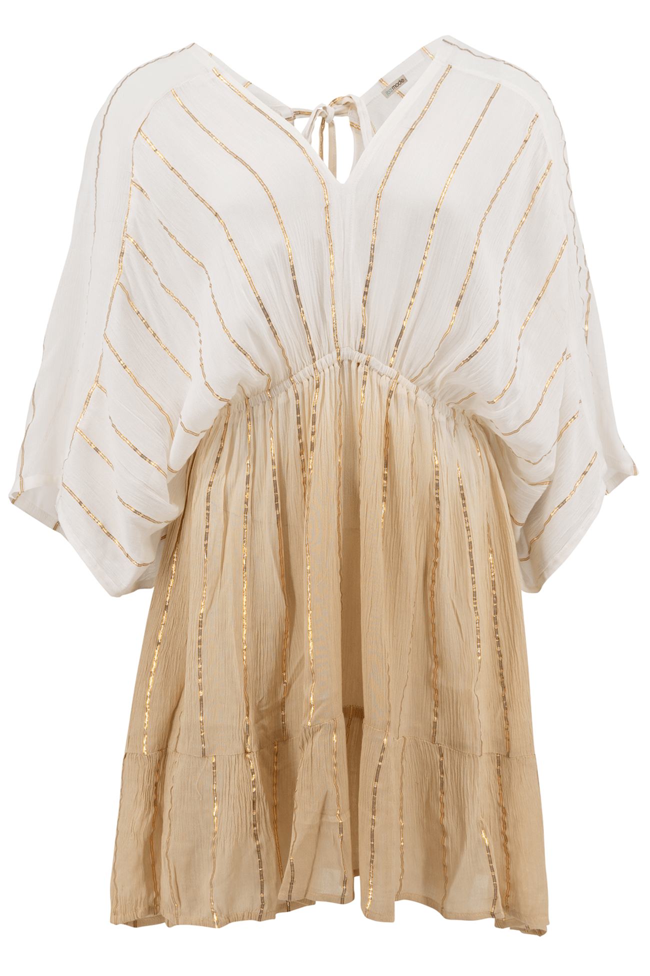 Bohemian jurk in white/ sand van ibzmode, Brands of Ibiza