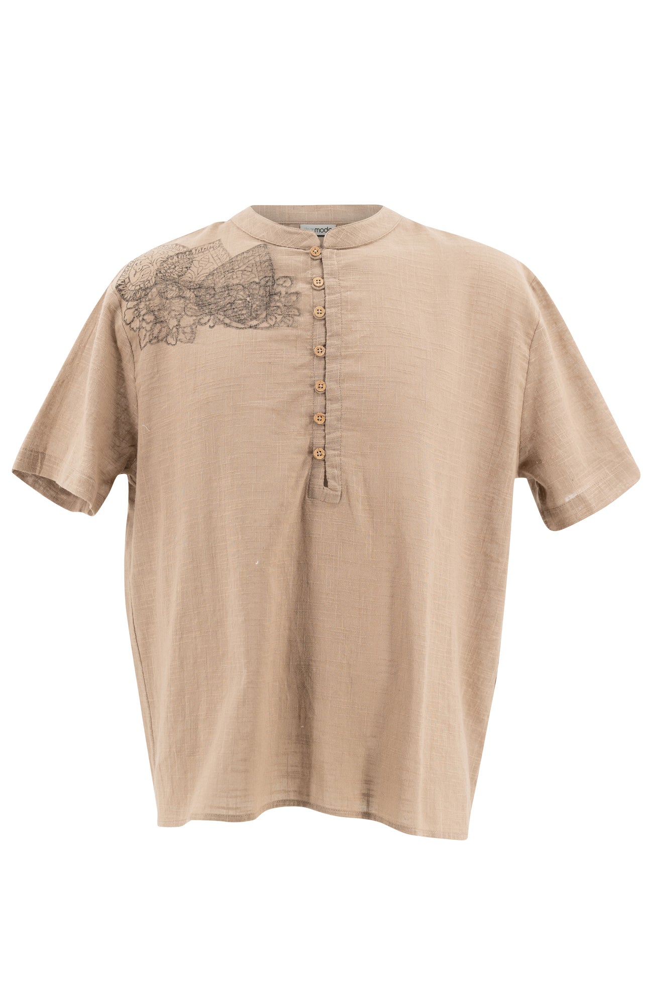 Bohemian blouse in taupe van ibzmode, Brands of Ibiza