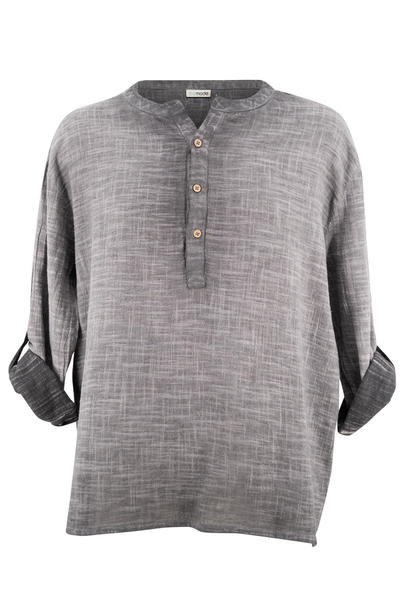 Bohemian blouse in anthracite van ibzmode, Brands of Ibiza